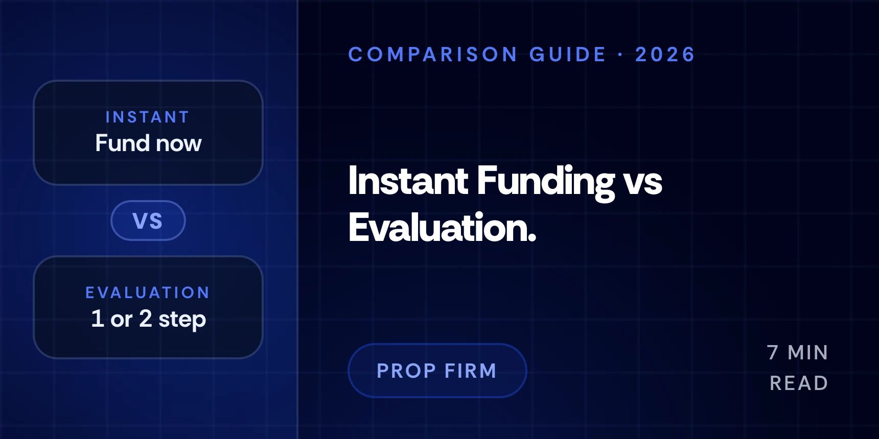 Instant funding versus evaluation prop firm accounts compared
