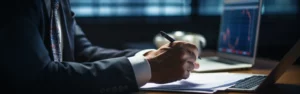 trader reviewing trades