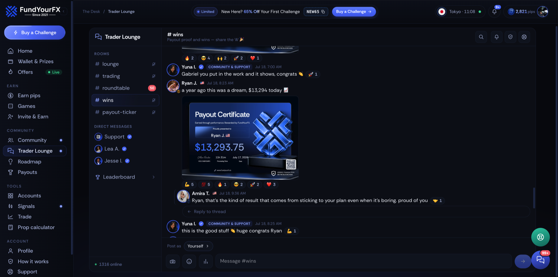 The FundYourFX Desk — اربح Pips، تسلق المستويات، انضم إلى مجتمع المتداولين، وتتبع Payouts.